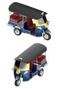 TUK TUK 3d Orthographic shot on white background with p Royalty Free Stock Photo