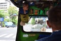 Tuk Tuk driver, driving in Bangkok Royalty Free Stock Photo