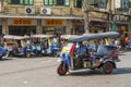 Tuk tuk taxis in bangkok thailand Royalty Free Stock Photo