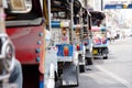 Tuk tuks taxi lined up