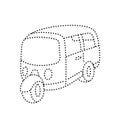 Tuk tuk vehicle, asian traditional transportation, connect the dots, education game for children