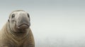 Tuka Animal Portrait Hd: Minimalist Elephant Seal In Robert Bissell Style Royalty Free Stock Photo