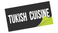 TUKISH CUISINE text on black green sticker stamp