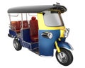 TUKTUK 3d render isoleted on white with paths. Royalty Free Stock Photo