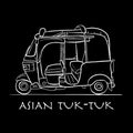 Tuktuk, motorbike asian taxi. Sketch for your design