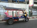 Tuktuk parking near the road at MBK shopping center