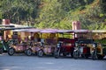 TukTuk vehicles standing at a tourist destination