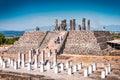 Tula de Allende, Mexico - November 12, 2010. Pyramids with prehispanic giants statues