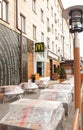 Tula, Russia, April 21, 2020. Closed quarantine McDonald`s restaurant