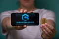 Tula, Russia 17. 06 2019 Cryptonews on the phone display. Royalty Free Stock Photo