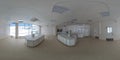 TULA, RUSSIA - FEBRUARY 11, 2013: Inside of food factory laboratory spherical panorama in equirectangular projection