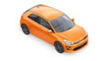 Tula, Russia. February 3, 2022: KIA Rio 2021. Orange Compact urban family hatchback. 3d illustrration.