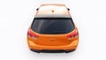 Tula, Russia. February 3, 2022: KIA Rio 2021. Orange Compact urban family hatchback. 3d illustrration.