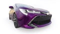 Tula, Russia. February 3, 2022: Toyota Auris 2019 . Compact urban family hatchback. 3D illustration.