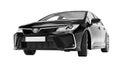 Tula, Russia. February 28, 2021: Toyota Corolla Sedan 2020 compact city black car isolated on white background. 3d