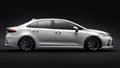 Tula, Russia. February 28, 2021: Toyota Corolla Sedan 2020 compact city white car isolated on black background. 3d