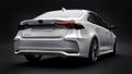 Tula, Russia. February 28, 2021: Toyota Corolla Sedan 2020 compact city white car isolated on black background. 3d