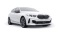 Tula, Russia. January 9, 2022: BMW M135i XDrive. White car isolated on white background. 3d rendering.