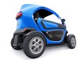 Tula, Russia. January 30, 2022: Renault Twizy ZE 2015: Blue Super compact electric city car for two passengers. 3D