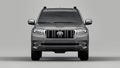 Tula, Russia. July 12, 2021: Toyota Land Cruiser Prado 2018 gray suv car isolated on gray background. 3d rendering.