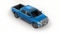 Tula, Russia. June 8, 2021: Toyota Tundra 2020 full size pickup blue truck isolated on white background. 3d rendering. Royalty Free Stock Photo