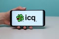 Tula, Russia - May 12 , 2019: icq on phone display.