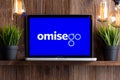 Tula Russia 16.01.20 omisego on the laptop screen isolated. Royalty Free Stock Photo