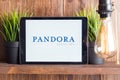 Tula Russia 16.01.20 Pandora internet radio on the tablet computer screen isolated. Royalty Free Stock Photo