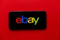 Tula, Russia - September 08, 2020: Ebay app logo on iPhone display Royalty Free Stock Photo
