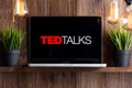 Tula Russia 16.01.20 Ted Talks on the laptop screen isolated.