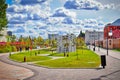 Public park near the Upa river in Tula city Royalty Free Stock Photo