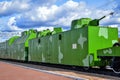 Open-air armored train museum at the Tula railway station