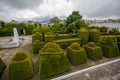 TULCAN, ECUADOR - JULY 3, 2016: nice view of the topiary garden located at the cemetery
