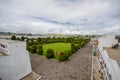 TULCAN, ECUADOR - JULY 3, 2016: overview of the topiary garden located in the cemetery