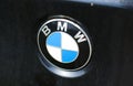 Tulce, Poland - April 2023: BMW logo sign on a car hood