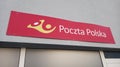 Tulce, Poland - 31 August 2023: Poczta Polska (Polish Post) logo sign