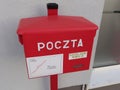 Tulce, Poland - 31 August 2023: Poczta Polska (Polish Post) mailbox