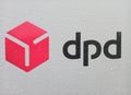 Tulce, Poland - 31 July 2023: DPD logo on a parcel box