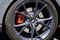 Tulce, Poland - June 2023: Hyundai Fastback front aluminium rim. Pirelli P Zero tyre