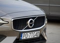 Tulce, Poland - 19 June 2023: Volvo logo sign on a Volvo car