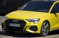 Tulce, Poland - June 2023: Yellow Audi S3 Sedan