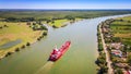 Tulcea, Romania. Sulina Branch, marine navigation on Danube River