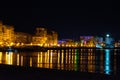 Tulcea's Danube promenada at night