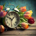 Tulip Alarm Clock: Switching to Daylight Saving Time and Summer Time Changeover. Generative AI