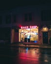 Tulip Bake Shop vintage neon sign at night, Floral Park, New York Royalty Free Stock Photo