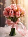 Tulip beauty wedding bouquet flower for special people on best moment day Royalty Free Stock Photo