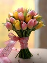 Tulip beauty wedding bouquet flower for special people on best moment day Royalty Free Stock Photo