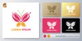 Tulip butterfly Logo design. Blank name for insert your Branding. Designed with examples for all kinds of applications. You can Royalty Free Stock Photo