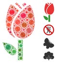 Tulip Collage of Covid Virus Icons