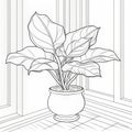 Tulip Coloring Page With Fiddle Leaf Fig In Room